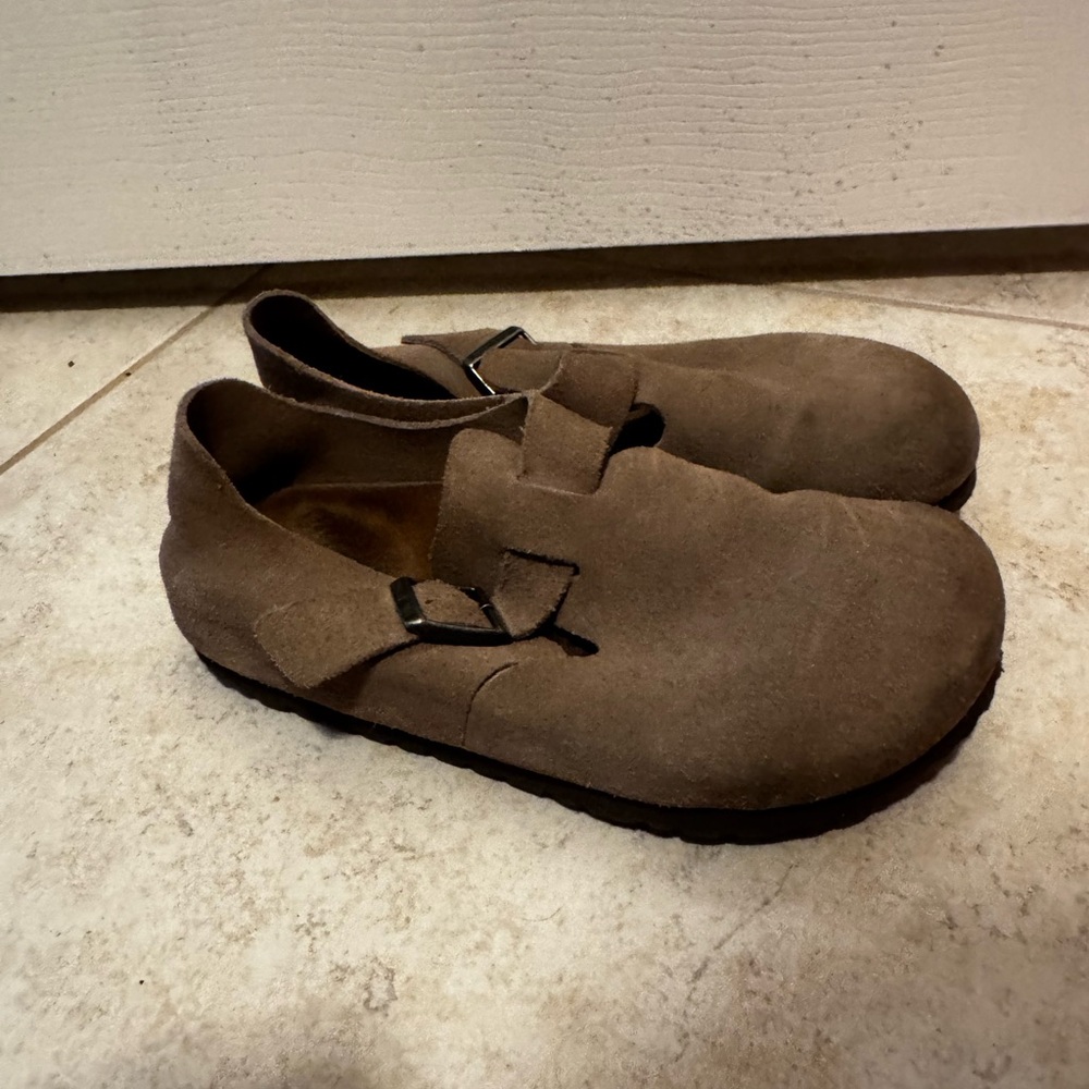 Birkenstock Brown Suede Flats